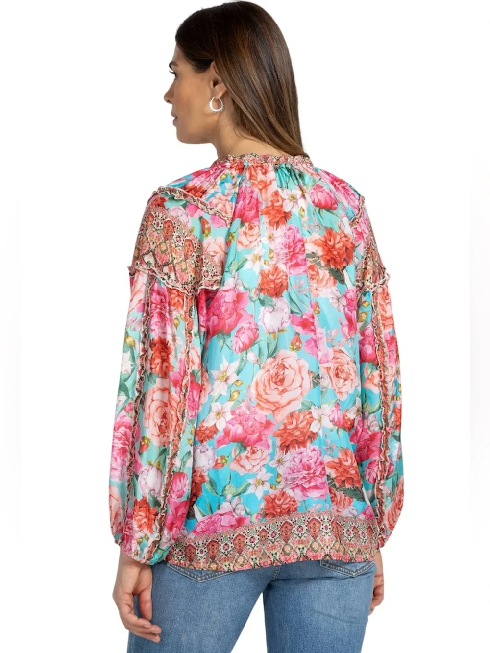 JOHNNY WAS Rose Narcisa Blouse Size XL